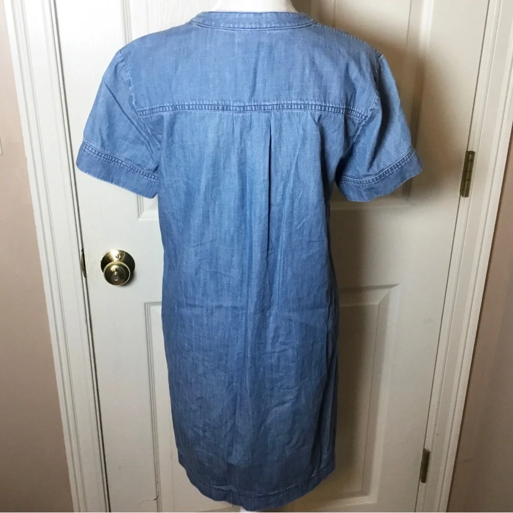J. Crew Blue Chambray Short Sleeve Mini Dress - Size 4